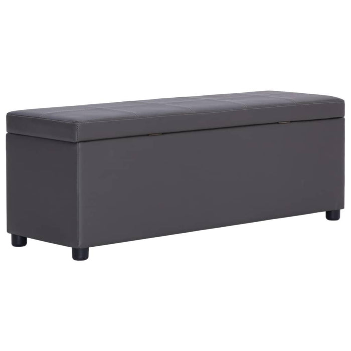 Panca pouf sgabello arredo panca con vano contenitore 115 cm grigio sintetico 3002162