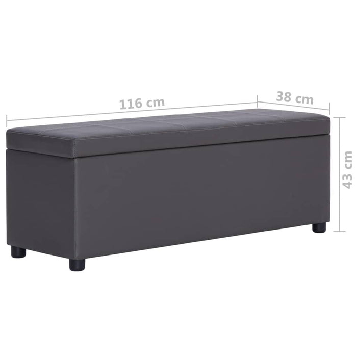 Panca pouf sgabello arredo panca con vano contenitore 115 cm grigio sintetico 3002162