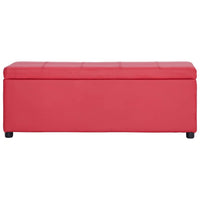 Panca con Vano Portaoggetti 116 cm Rosso in Similpelle 281314