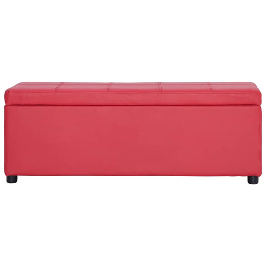 Panca con Vano Portaoggetti 116 cm Rosso in Similpelle 281314
