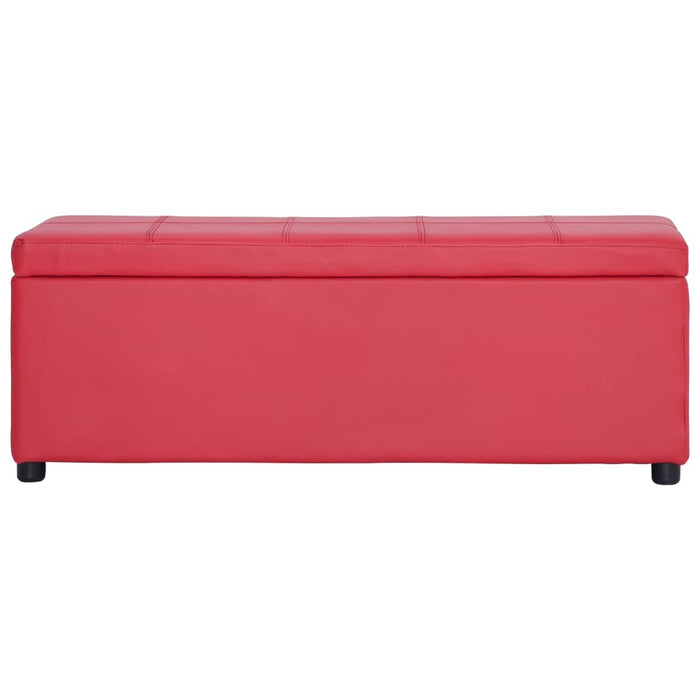 Panca con Vano Portaoggetti 116 cm Rosso in Similpelle 281314
