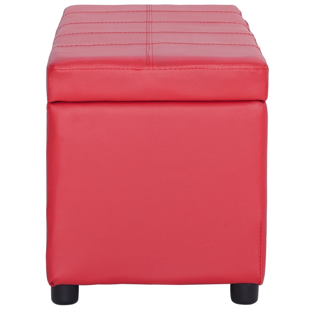 Panca con Vano Portaoggetti 116 cm Rosso in Similpelle 281314