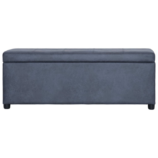 Panca Vano Portaoggetti 116 cm Grigia in Similpelle Scamosciata cod mxl 68526