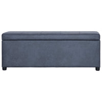 Panca Vano Portaoggetti 116 cm Grigia in Similpelle Scamosciata 281316