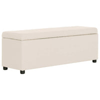 Panca pouf sgabello panca arredo con vano portaoggetti 116 cm crema poliestere 3002063