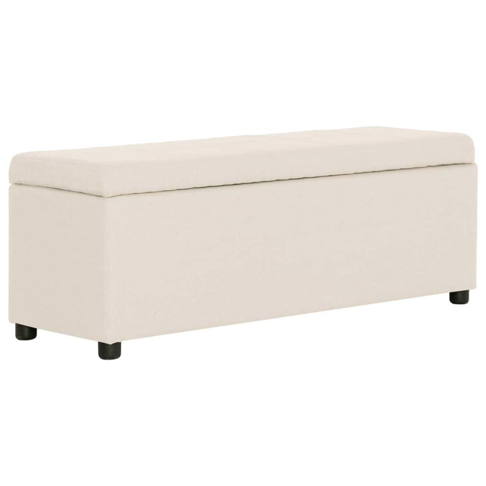 Panca pouf sgabello panca arredo con vano portaoggetti 116 cm crema poliestere 3002063