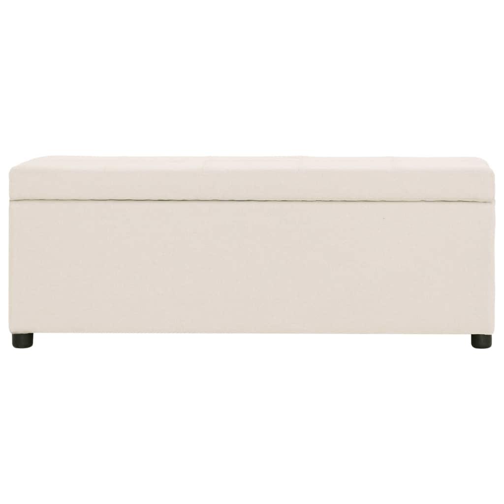 Panca pouf sgabello panca arredo con vano portaoggetti 116 cm crema poliestere 3002063