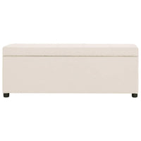 Panca pouf sgabello panca arredo con vano portaoggetti 116 cm crema poliestere 3002063