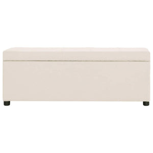 Panca pouf sgabello panca arredo con vano portaoggetti 116 cm crema poliestere 3002063