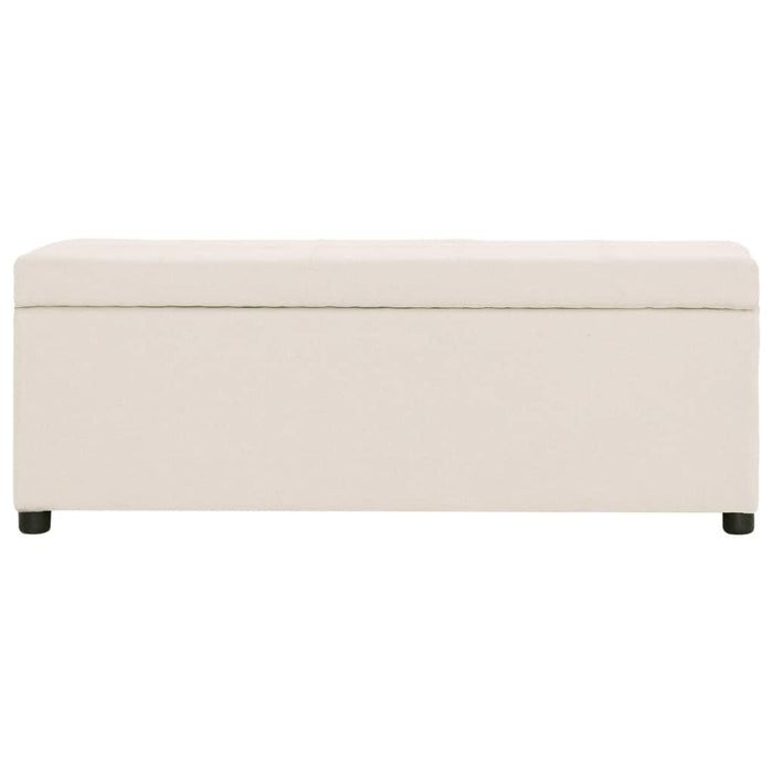 Panca pouf sgabello panca arredo con vano portaoggetti 116 cm crema poliestere 3002063
