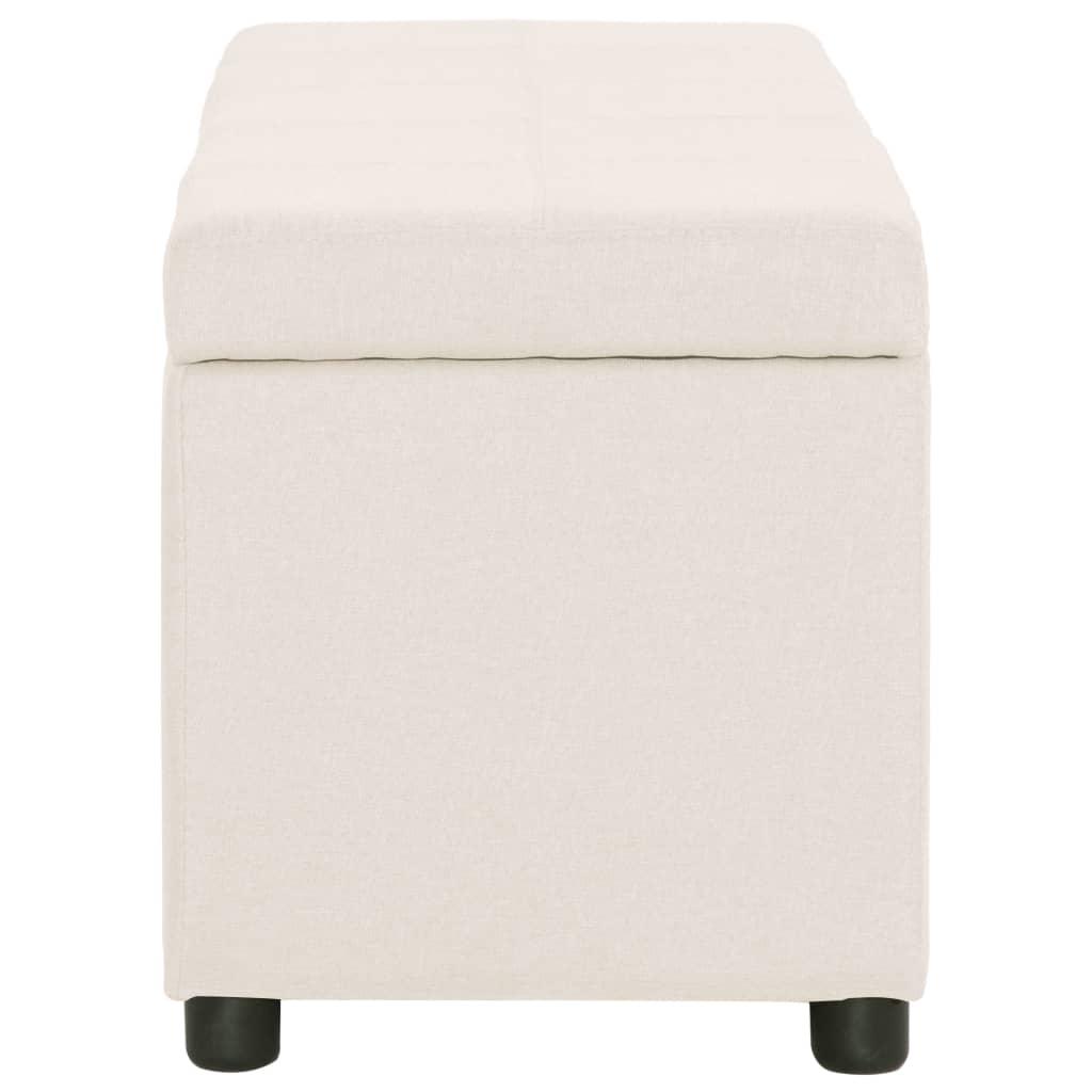 Panca pouf sgabello panca arredo con vano portaoggetti 116 cm crema poliestere 3002063