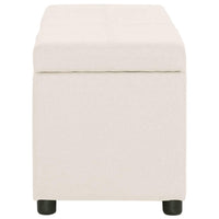 Panca pouf sgabello panca arredo con vano portaoggetti 116 cm crema poliestere 3002063