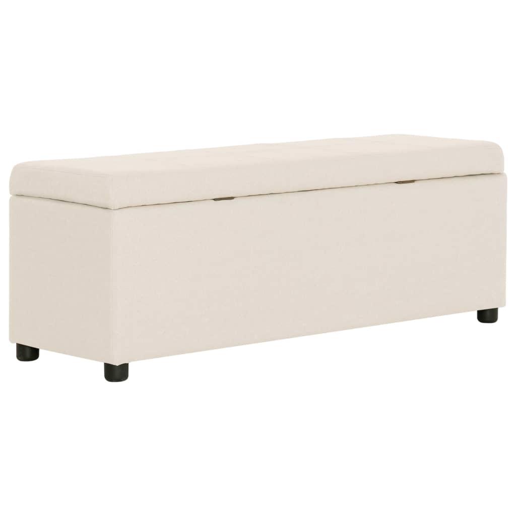 Panca pouf sgabello panca arredo con vano portaoggetti 116 cm crema poliestere 3002063