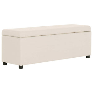 Panca pouf sgabello panca arredo con vano portaoggetti 116 cm crema poliestere 3002063