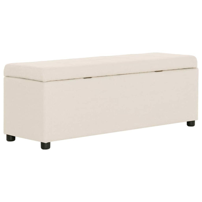 Panca pouf sgabello panca arredo con vano portaoggetti 116 cm crema poliestere 3002063