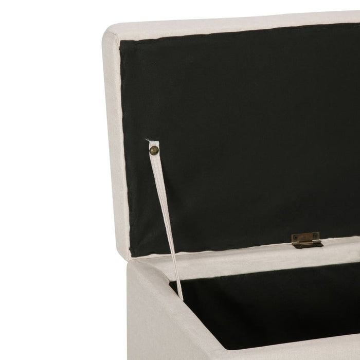 Panca panca con vano portaoggetti 116 cm poliestere crema 02_0010803