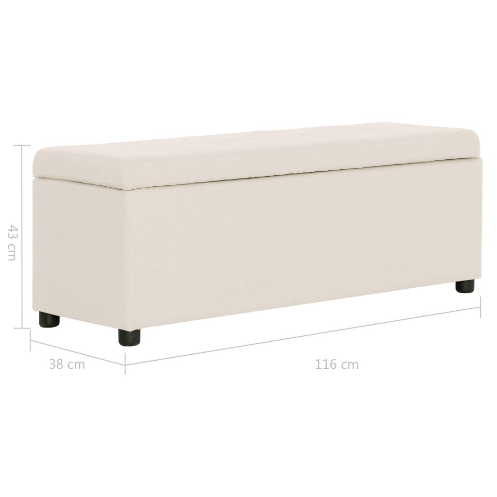 Panca pouf sgabello panca arredo con vano portaoggetti 116 cm crema poliestere 3002063