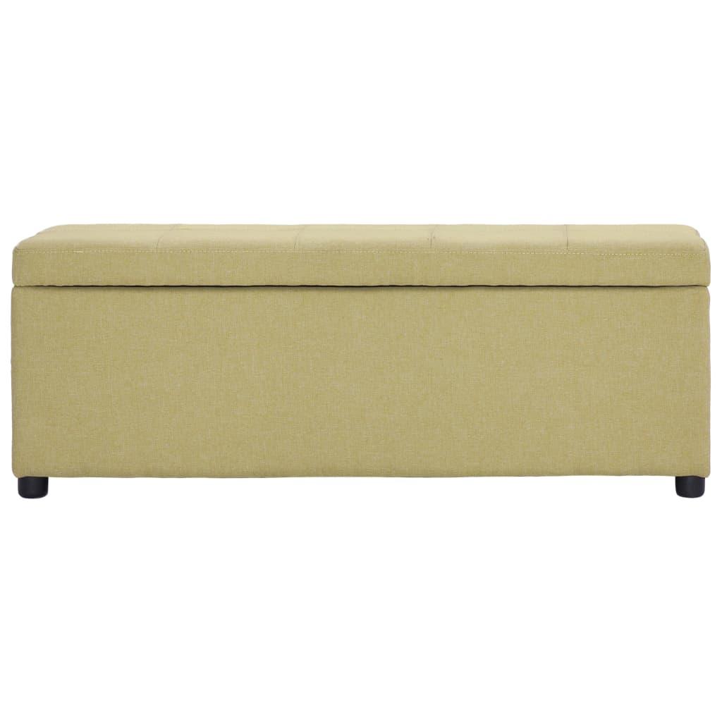 Panca pouf sgabello arredo panca con vano contenitore 116 cm verde poliestere 3002082