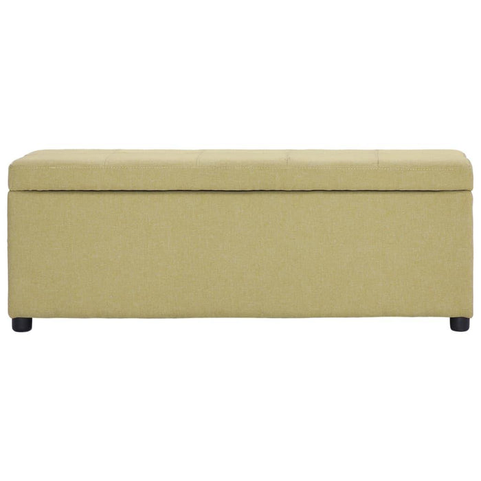 Panca pouf sgabello arredo panca con vano contenitore 116 cm verde poliestere 3002082