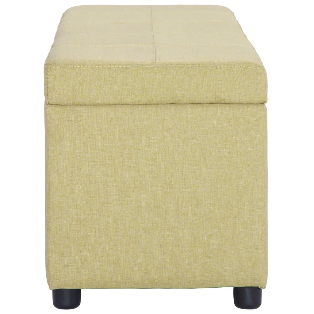 Panca pouf sgabello arredo panca con vano contenitore 116 cm verde poliestere 3002082