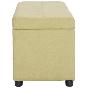 Panca pouf sgabello arredo panca con vano contenitore 116 cm verde poliestere 3002082