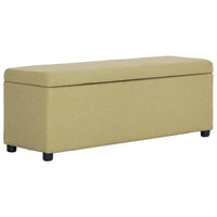 Panca pouf sgabello arredo panca con vano contenitore 116 cm verde poliestere 3002082