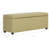 Panca pouf sgabello arredo panca con vano contenitore 116 cm verde poliestere 3002082