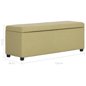 Panca pouf sgabello arredo panca con vano contenitore 116 cm verde poliestere 3002082