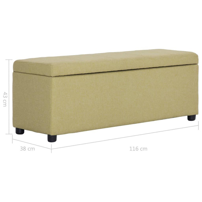 Panca pouf sgabello arredo panca con vano contenitore 116 cm verde poliestere 3002082