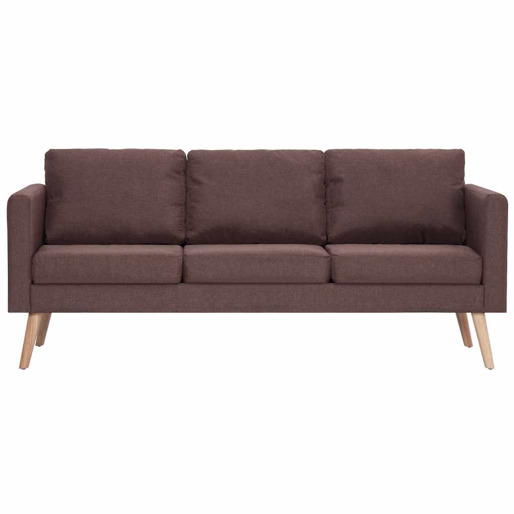 Divano a 3 Posti-Sofa 3 Posti in Tessuto Marrone