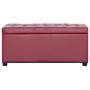 Panca pouf sgabello pouf contenitore arredo 87 cm sintetico rosso bordeaux 3002087