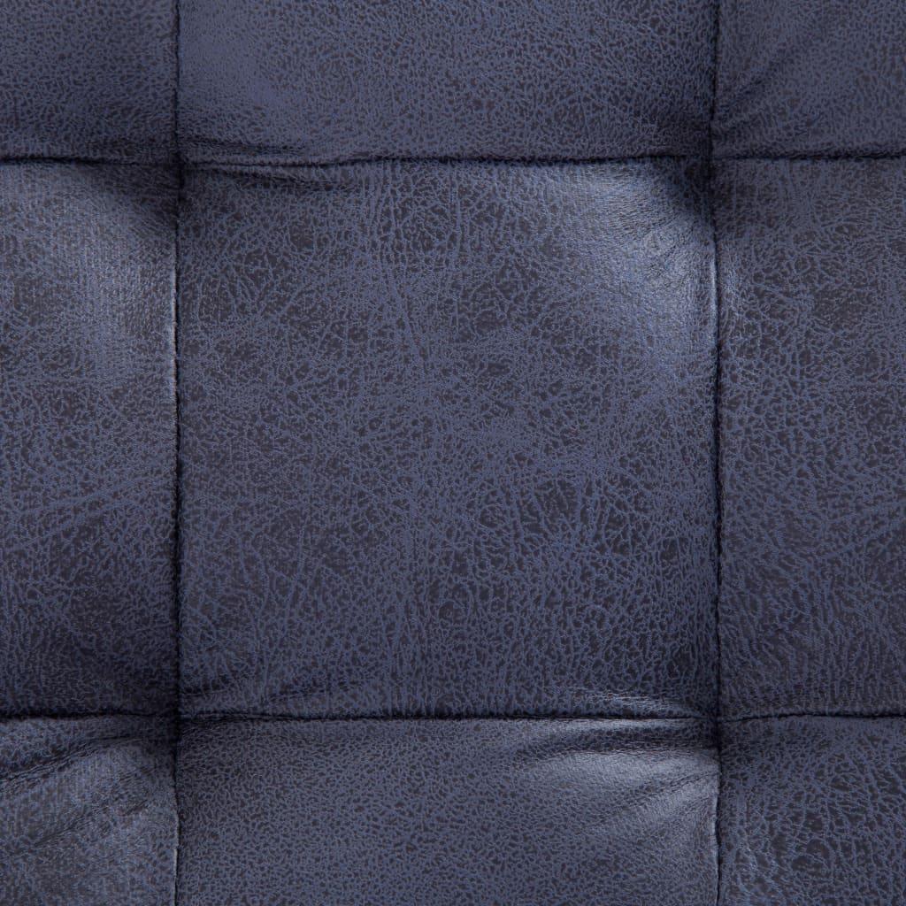 Panca pouf sgabello contenitore pouf mobili 87 cm pelle scamosciata sintetica grigia 3002129