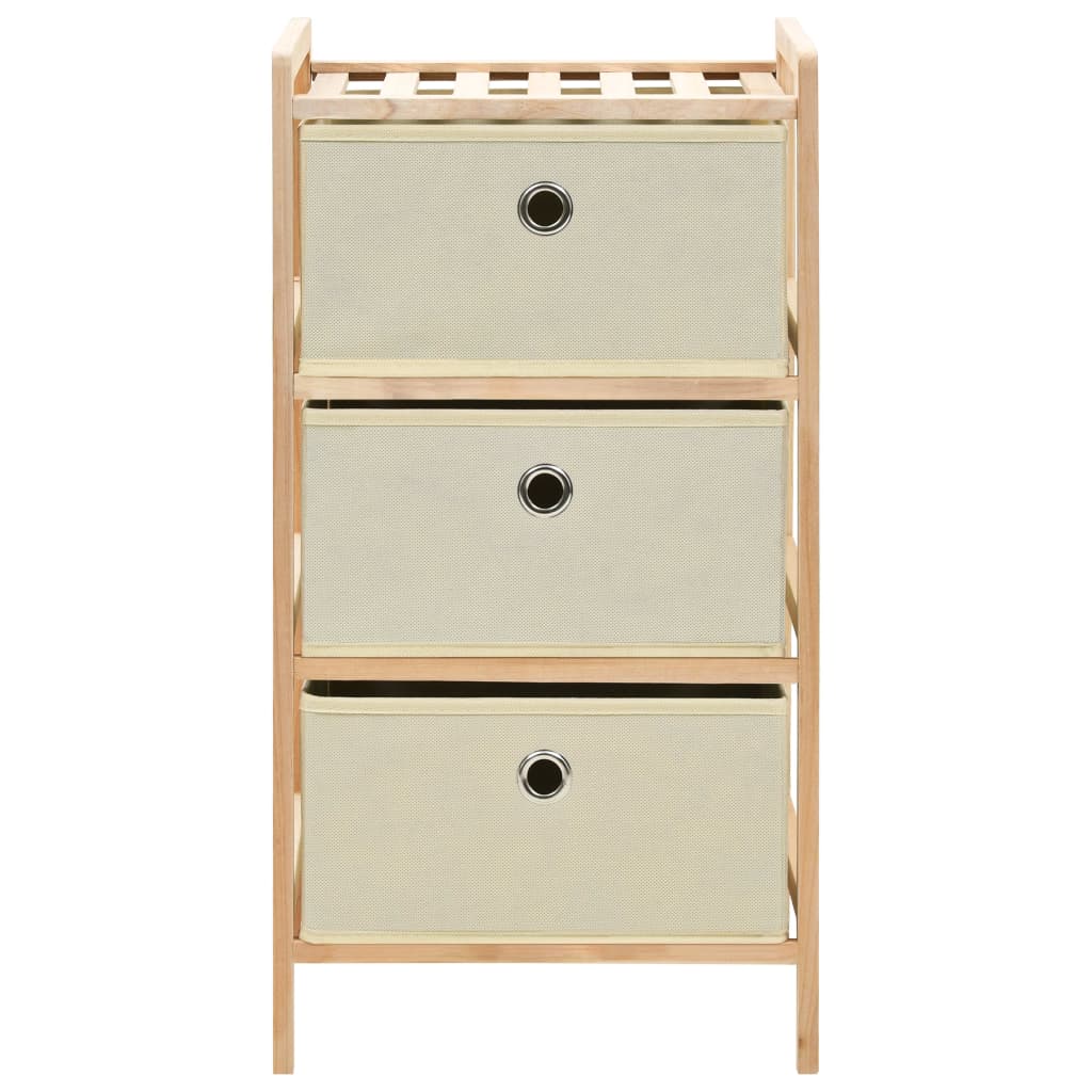 Armadietti 2 pz con 6 Cesti in Tessuto e Legno di Cedro Beige cod mxl 45602
