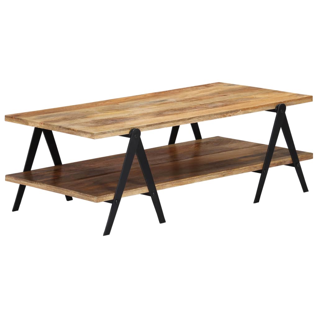 Tavolino da CaffÃ¨ 115x60x40 cm in Legno Massello di Mango cod mxl 66842
