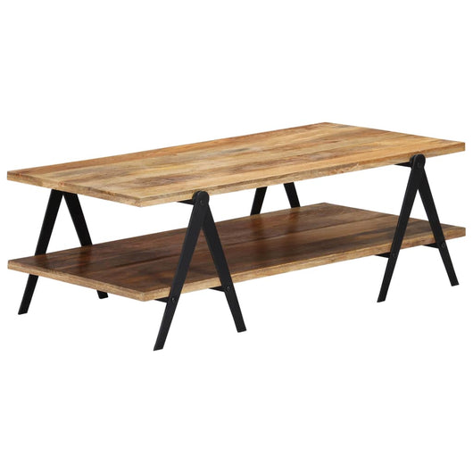 Tavolino da CaffÃ¨ 115x60x40 cm in Legno Massello di Mango cod mxl 66842