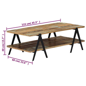 Tavolino da CaffÃ¨ 115x60x40 cm in Legno Massello di Recupero cod mxl 21678