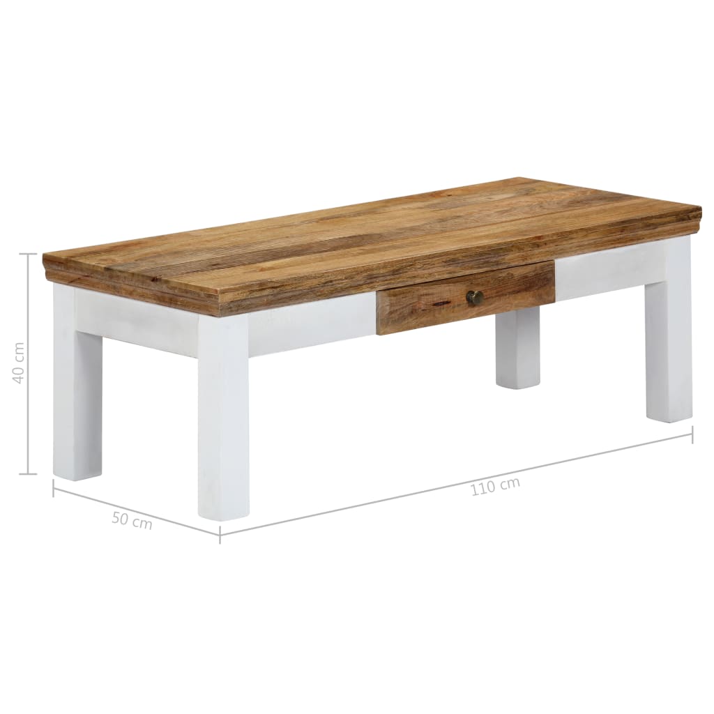 Tavolino da Salotto 110x50x40 cm in Legno Massello di Mango 248096