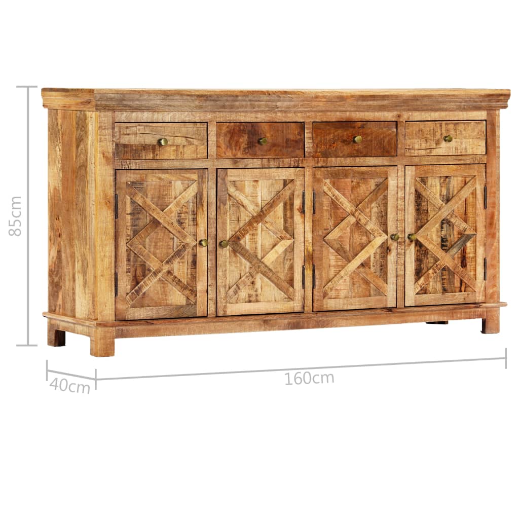 Credenza con 4 Cassetti 160x40x85 cm Legno Massello di Mango 248106