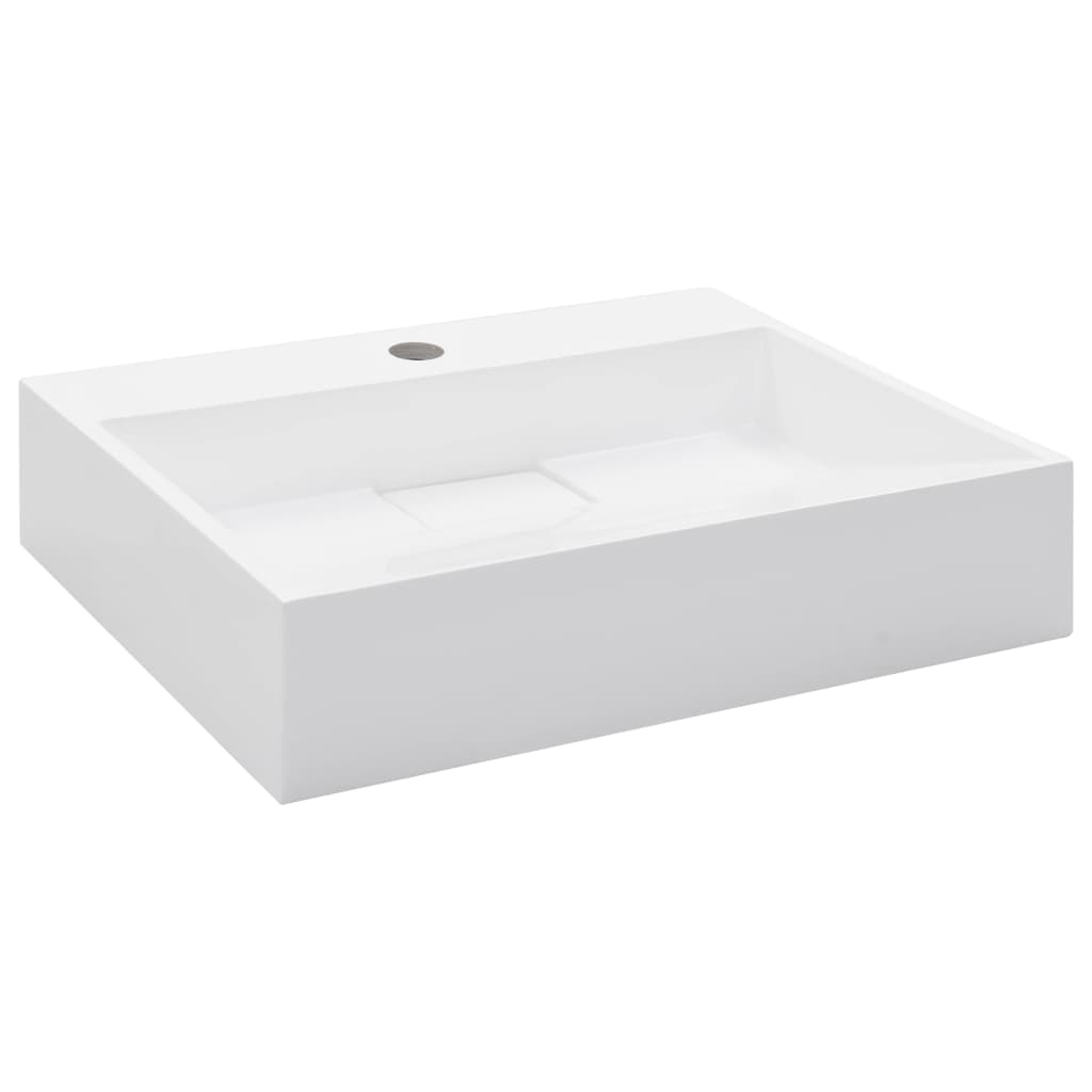 Lavabo lavabo lavabo da appoggio lavabo da montare interno bagno doccia cabina WC casa 50 x 38 cm colata minerale bianco 02_0002632