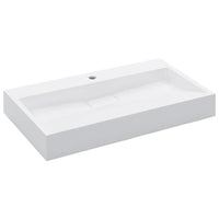 Lavandino 80x46x11 cm Blocco in Marmo/Minerale Bianco 144065