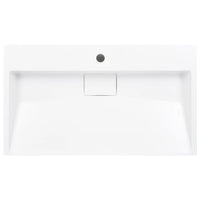 Lavandino 80x46x11 cm Blocco in Marmo/Minerale Bianco 144065