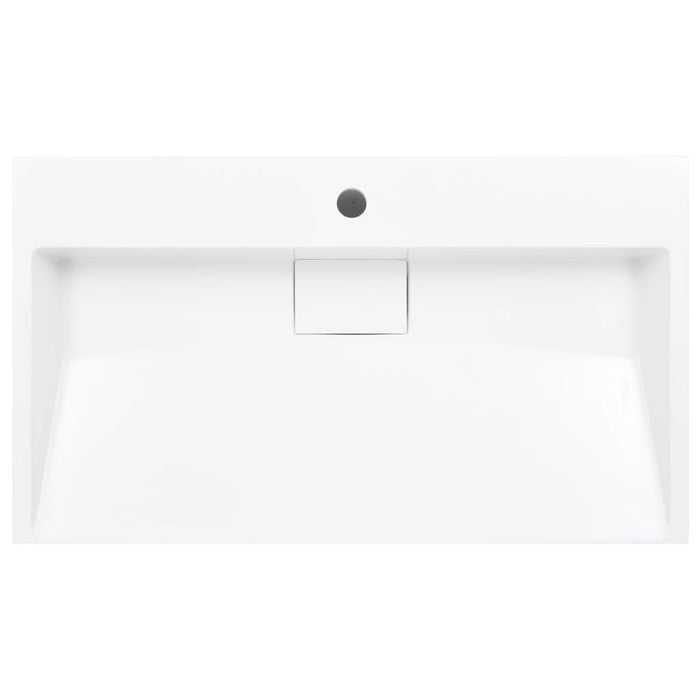 Lavandino 80x46x11 cm Blocco in Marmo/Minerale Bianco 144065