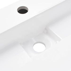 Lavandino 100x46x11 cm Blocco in Marmo/Minerale Bianco 144066