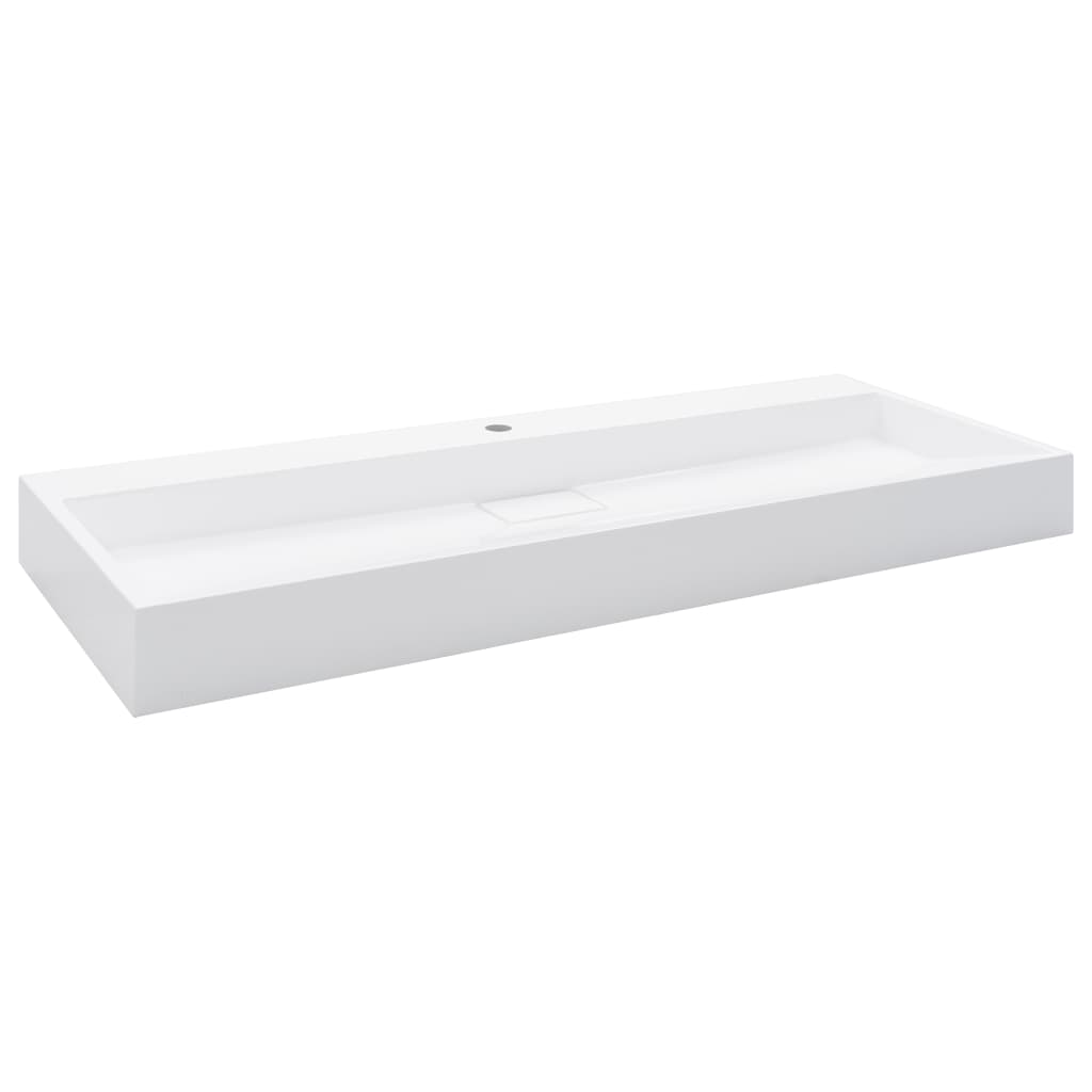 Lavamani lavabo lavabo da appoggio lavabo lavabo da montare interno bagno doccia cabina WC casa 120 x 46 cm colata minerale bianco 02_0002636