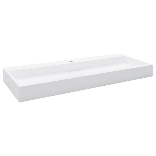 Lavamani lavabo lavabo da appoggio lavabo lavabo da montare interno bagno doccia cabina WC casa 120 x 46 cm colata minerale bianco 02_0002636