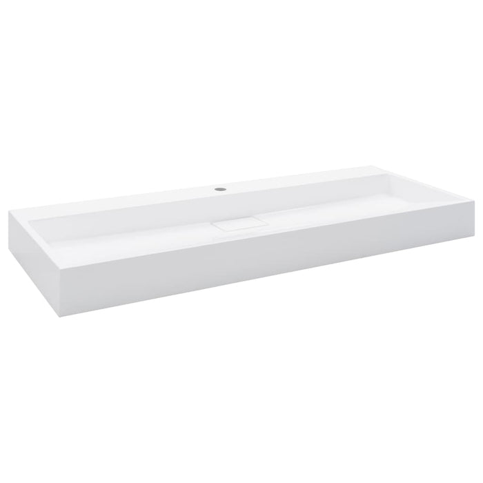 Lavamani lavabo lavabo da appoggio lavabo lavabo da montare interno bagno doccia cabina WC casa 120 x 46 cm colata minerale bianco 02_0002636