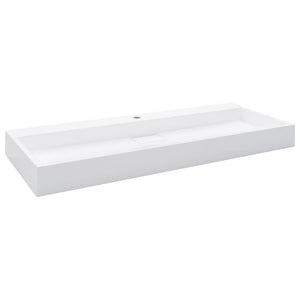 Lavandino-Lavabo-Lavello 120x46x11 cm Blocco in Marmo/Minerale Bianco