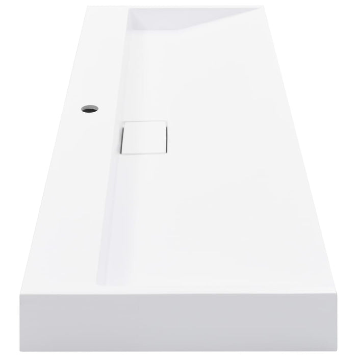 Lavandino-Lavabo-Lavello 120x46x11 cm Blocco in Marmo/Minerale Bianco