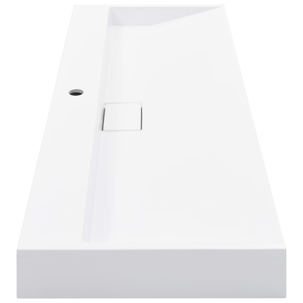 Lavandino 120x46x11 cm Blocco in Marmo/Minerale Bianco 144067