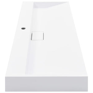 Lavandino 120x46x11 cm Blocco in Marmo/Minerale Bianco 144067